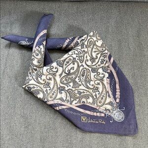Vintage Valentino Rudy Paisley Pattern Handkerchief Scarf Pocket Square - 19x19”